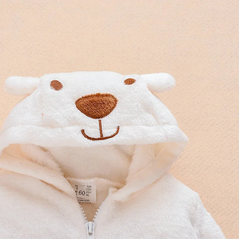 Newborn Baby Bear Hooded Romper Jumpsuit