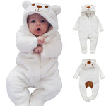 Newborn Baby Bear Hooded Romper Jumpsuit