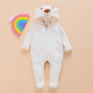 Newborn Baby Bear Hooded Romper Jumpsuit